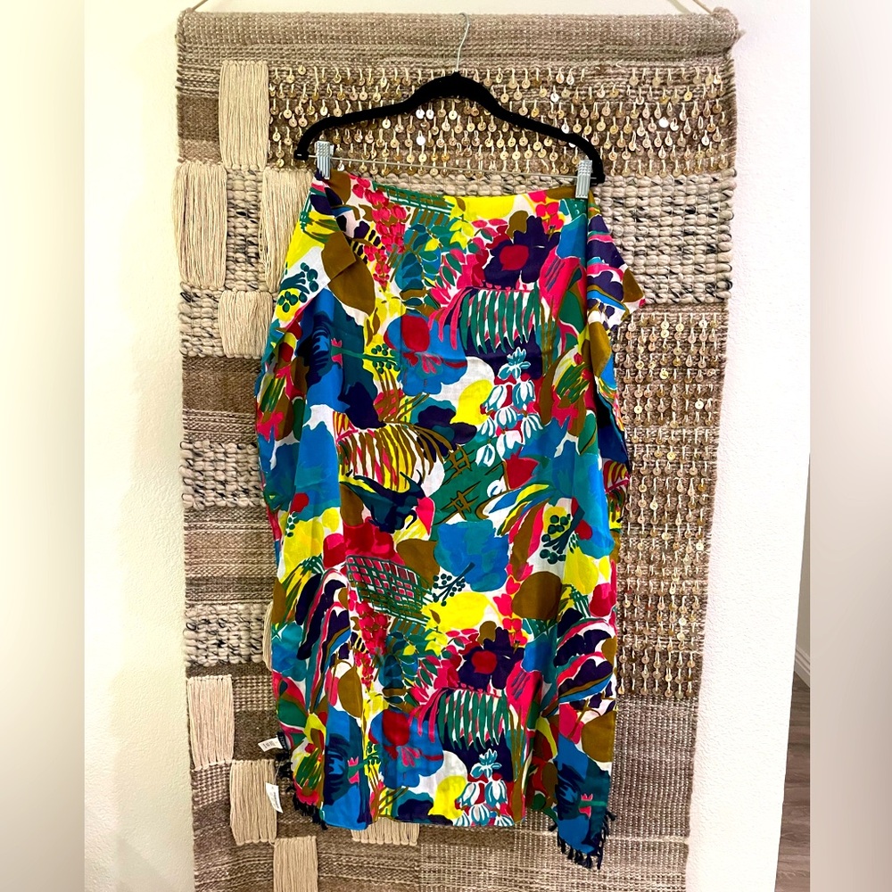 NWT J Crew bright print scarf